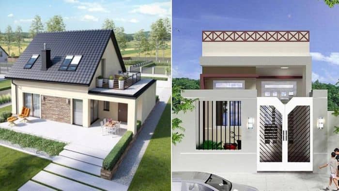 Mẫu 5: Nhà cấp 4 có gác lửng 3 phòng ngủ 