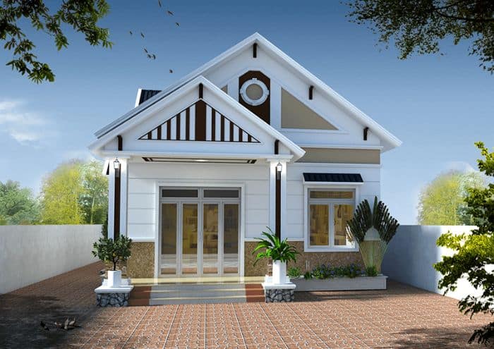 Nhà 100m2 có kiến trúc 2 khối phù hợp với những chủ đầu tư ở nông thôn