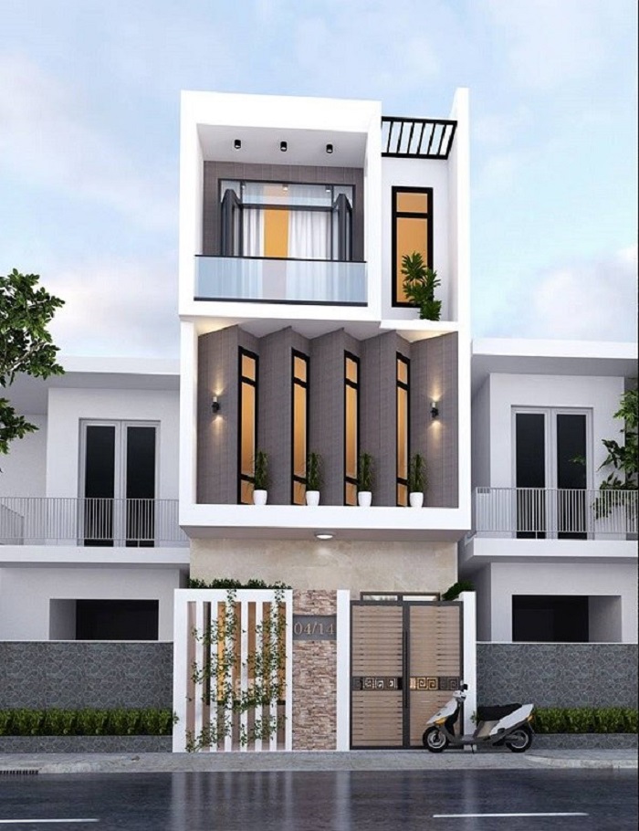 chi phí xây nhà ống lệch tầng