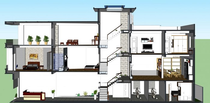 mẫu nhà lệch tầng đẹp